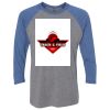 Unisex Triblend Three-Quarter Raglan T-Shirt Thumbnail
